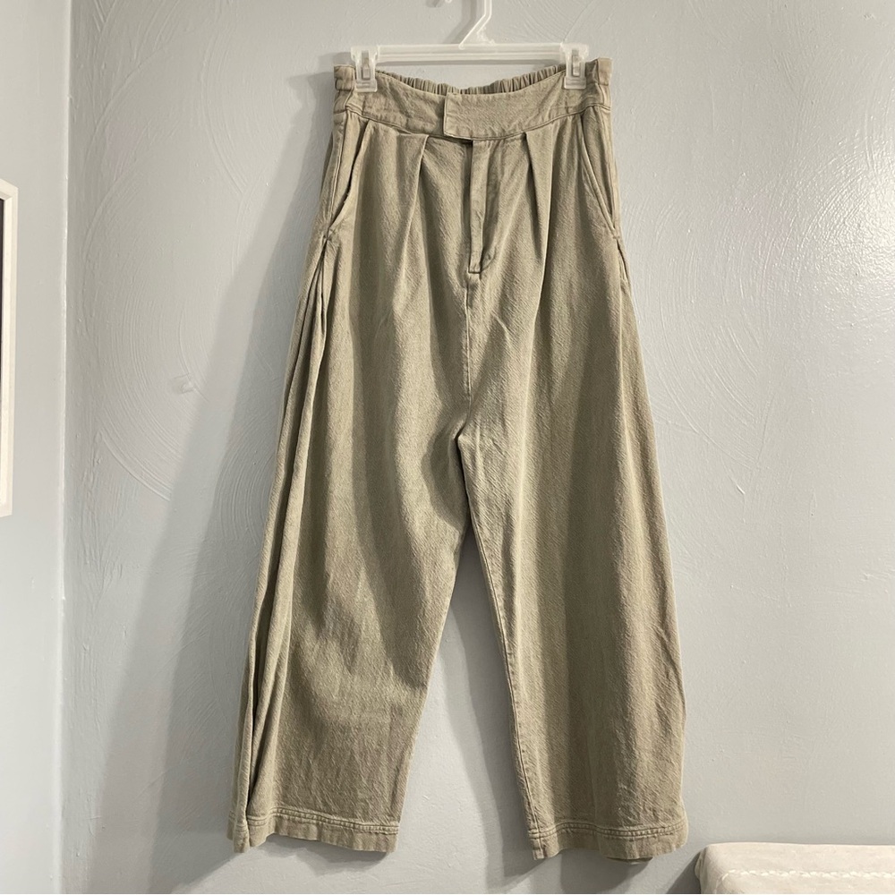 Free People Cool Harbor Wide Leg Denim Pants In Serpent - Picture 6 of 15